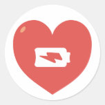 Heart Recharging Round Stickers