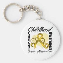 Heart Ribbon - Childhood Cancer Awareness Keychains