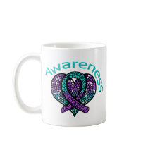 Heart Ribbon Domestic Violence & Sexual Assault Mugs