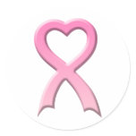 Heart Ribbon Embossed Sticker