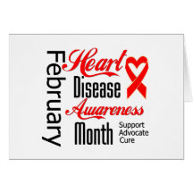 Heart Ribbon - Heart Disease Awareness Month Cards