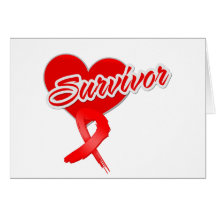 Heart Ribbon - Heart Disease Survivor Greeting Card