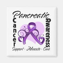 Heart Ribbon - Pancreatic Cancer Awareness Magnets