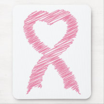 Heart Ribbon Scribble Mousepad