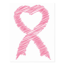 Heart Ribbon Scribble Postcard
