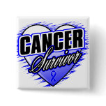 Heart Ribbon Survivor Colon Cancer buttons