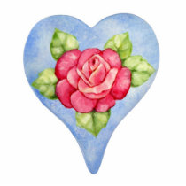 Heart Rose Christmas Ornament Acrylic Cut Out