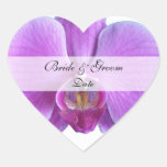 Heart Save the Date Stickers --  Orchid