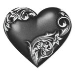 Heart Scroll Black stickers