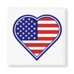Heart Shape American Flag Magnet 2