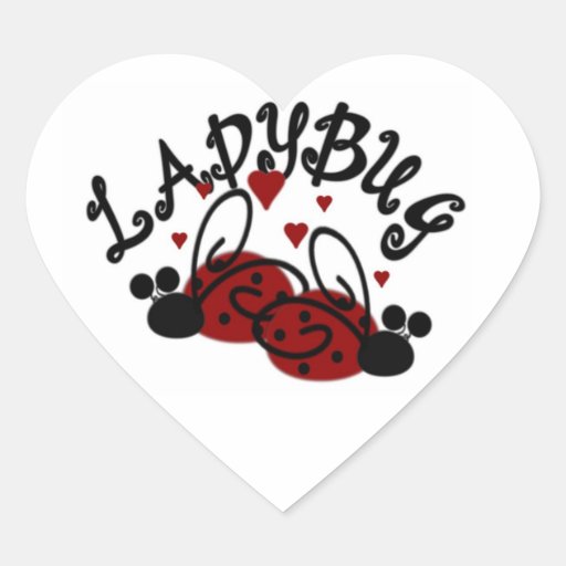 Heart Shape Ladybug Stickers
