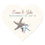 Heart Shape, Starfish Wedding Sticker