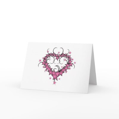 heart shape stars tattoo design card by doonidesigns