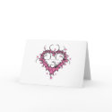 heart shape stars tattoo design cards
