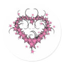 heart shape stars tattoo design stickers