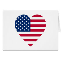 Heart-Shaped American Flag cards