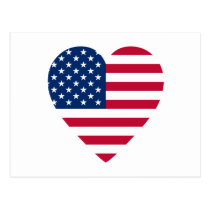 Heart-Shaped American Flag postcards