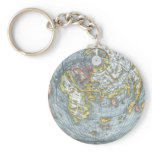 Heart Shaped Antique World Map by Peter Apian keychains