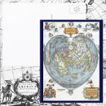 Heart Shaped Antique World Map by Peter Apian postcards