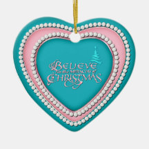 Heart Shaped Ceramic Ornament_AquaPink_2