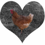 Heart Shaped Chicken Christmas Ornament photo sculptures