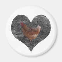 Heart Shaped Chicken Magnet