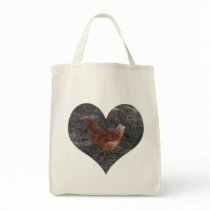 Heart Shaped Chicken Tote Bag