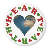 Heart Shaped Earth anagram Fridge Magnet