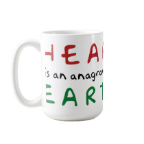 Heart Shaped Earth anagram Mug