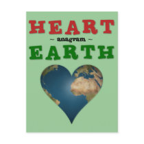 Heart Shaped Earth anagram Post Cards