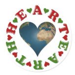 Heart shaped Earth anagram stickers