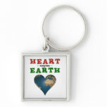 Heart shaped Earth keychains