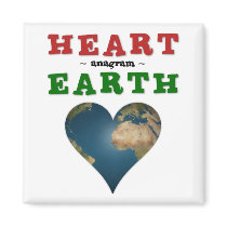 Heart shaped Earth Fridge Magnet