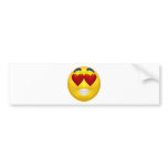 heart shaped eyes smiley bumper stickers