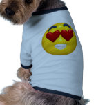 heart shaped eyes smiley pet t-shirt