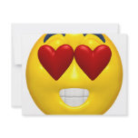 heart shaped eyes smiley personalized invite
