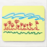 heart shaped flowers mousepad