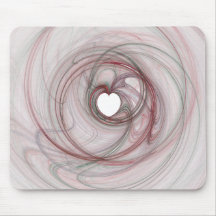 Heart shaped hole mouse mat