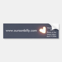 heart shaped moon bumper sticker