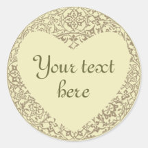 Heart Shaped Pale Customisable Sticker