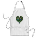 Heart Shaped Peacock Feather Apron