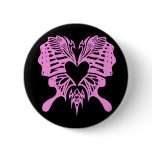 Heart-Shaped pink Butterfly button