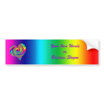 Heart Shaped Rainbow Twirl bumper stickers