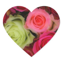Heart Shaped Stickers ~ Bouquet of Frilly Roses