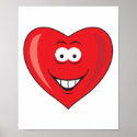 Heart Shaped Valentine Smiley Face posters