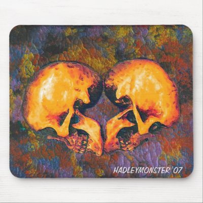 HEART SKULLS MOUSE PADS by hadleymonster