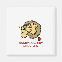 Heart Surgery Survivor Lion Fridge Magnets