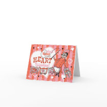 Heart Tamer Retro Valentine Card