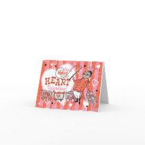 Heart Tamer Retro Valentine Card