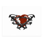 heart tattoo style design post card